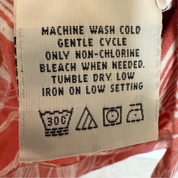 Cooke Street Men's L Coral & Ivory Hawaiian Shirt Short Sleeve Button-Up Casual - Picture 11 of 11